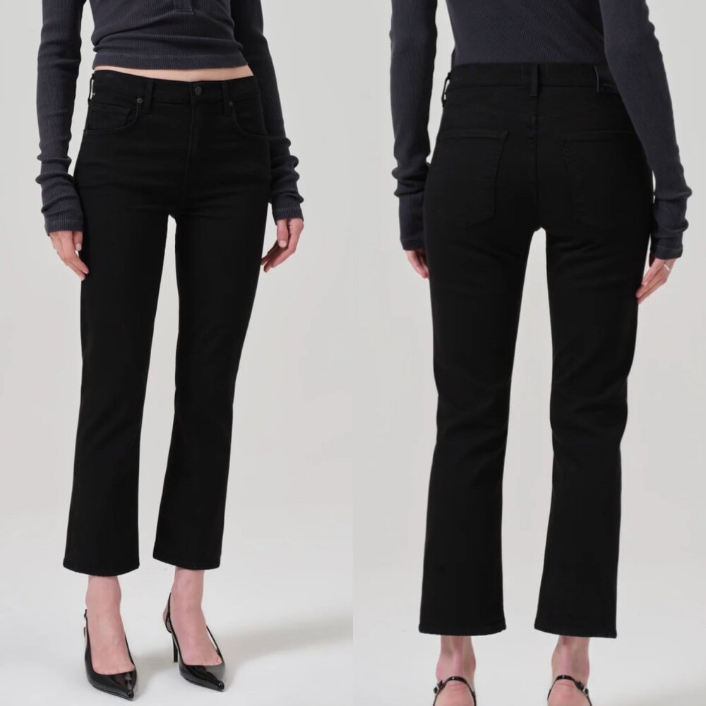 Citizens of‎ Humanity Isola Mid Rise Cropped Boot Plush Black